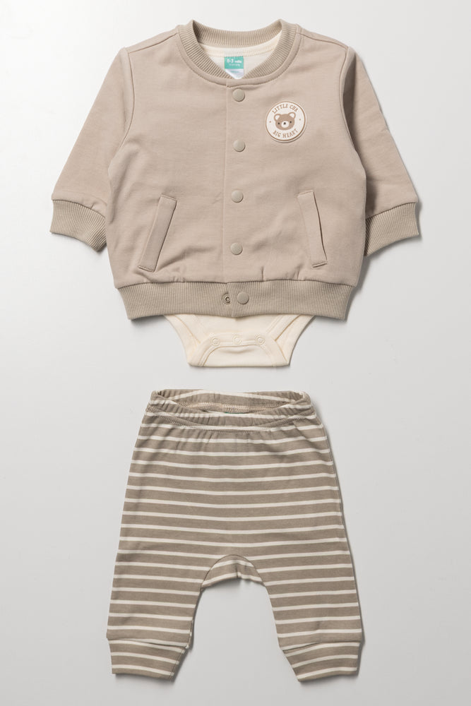 3 Piece Bomber Set Brown