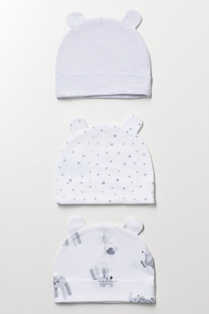 3 Pack Hats Safari White