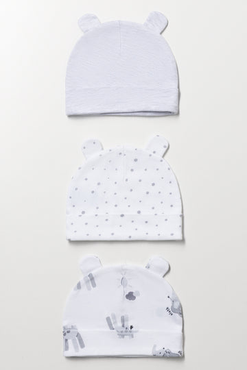 3 Pack Hats Safari White
