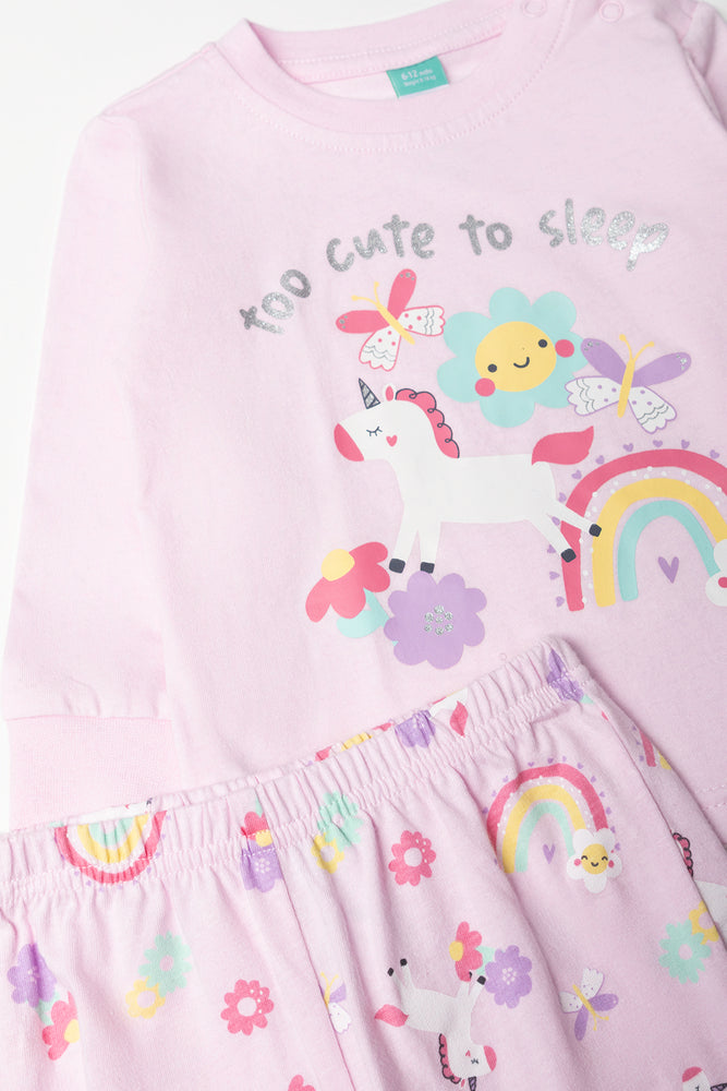 Pink Unicorn Print Sleep Set (1)