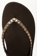 Diamante Flip Flops Brown (4)