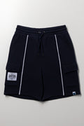Navy Piping Detail Cargo Shorts