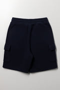 Navy Piping Detail Cargo Shorts (2)