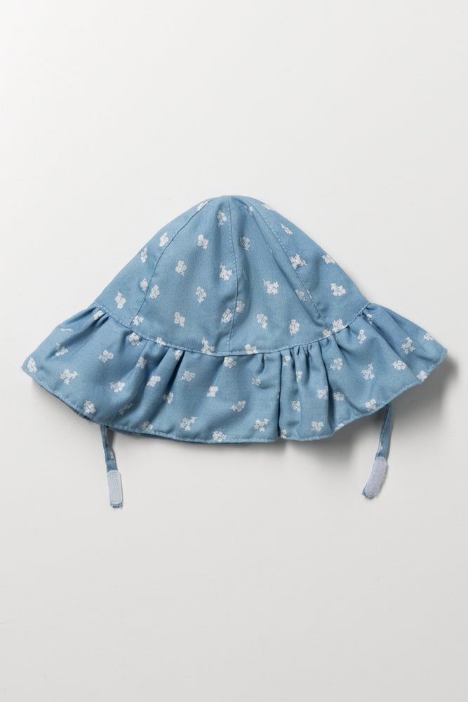 Blue Printed Baby Hat