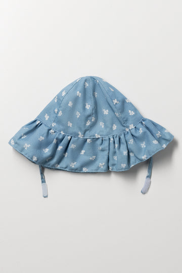 Blue Printed Baby Hat