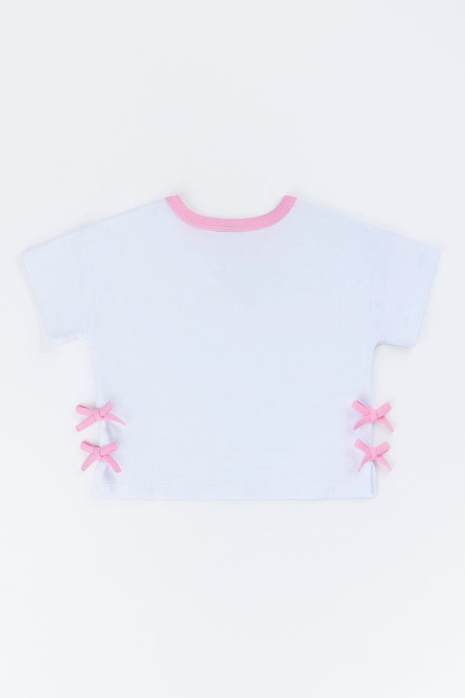 White Bow Detail Fashion T-Shirt (2)