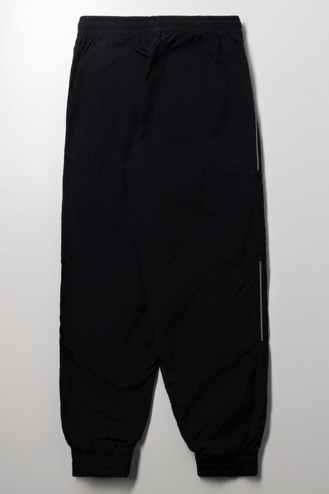 Black Sporty Cargo Pocket Pants (2)