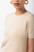 Lurex Short Sleeve Crew Neck Knitwear Gold (3)