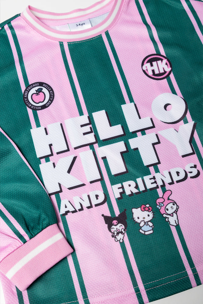 Hello Kitty Football Jersey Green And Pink (1)