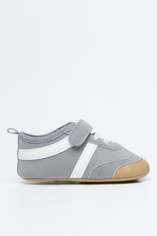Grey Retro Crib Sneakers (1)