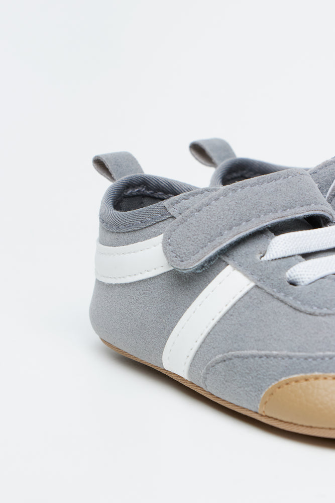 Grey Retro Crib Sneakers (3)