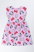 Pink Minnie Mouse Print Dress (2)