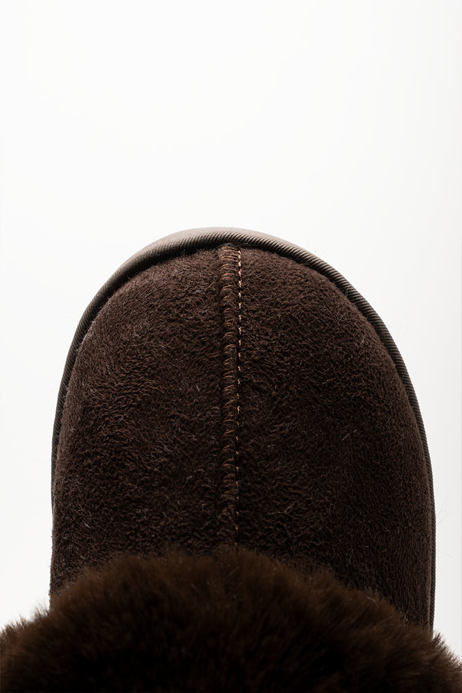 Fur Platform Slippers Brown (4)