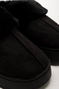 Fur Platform Slippers Black (2)