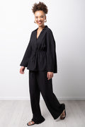 Black Crinkle Long Sleeve Shirt (1)