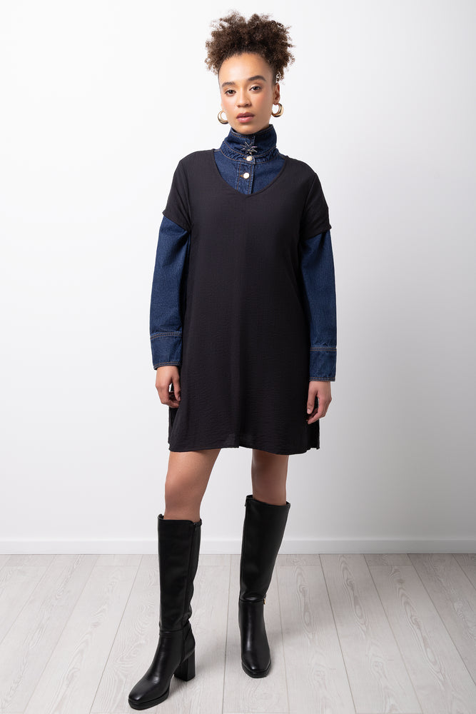 Black Versatile Mini Shift Dress