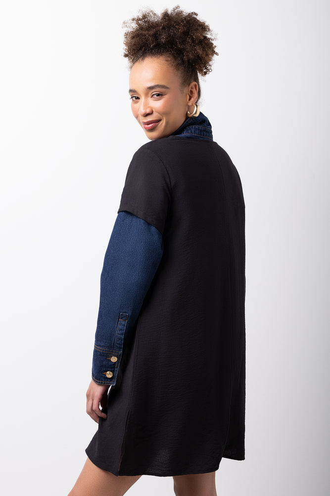 Black Versatile Mini Shift Dress (2)