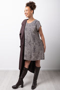 Geometric Print Dress Brown (1)