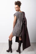 Geometric Print Dress Brown (2)