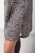 Geometric Print Dress Brown (3)