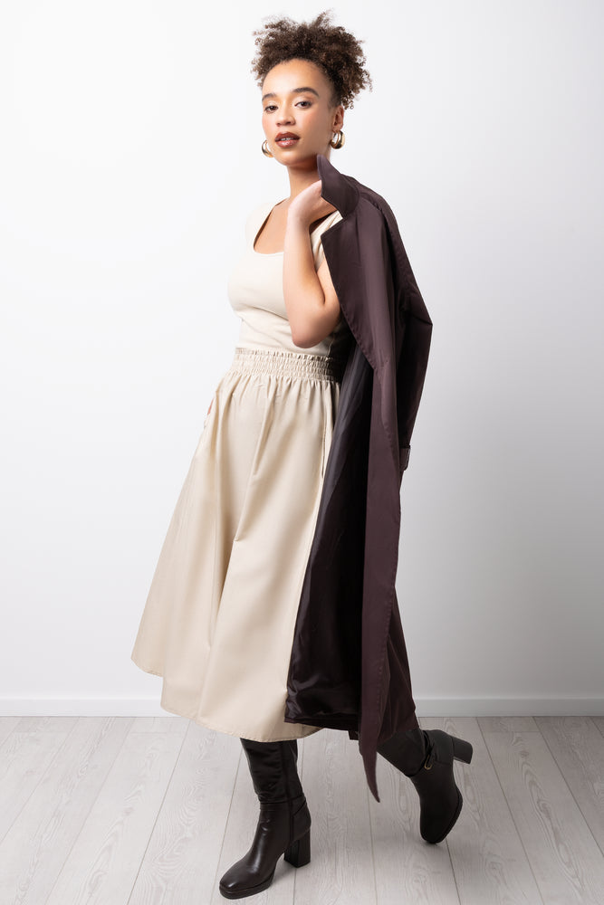 Stone Elastic Waist Combo Dress (1)