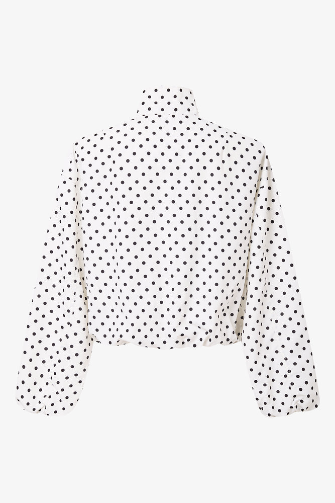 Polka Dot Cropped Jacket Black & White (1)