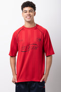 Red Graphic Print Athletics T-Shirt