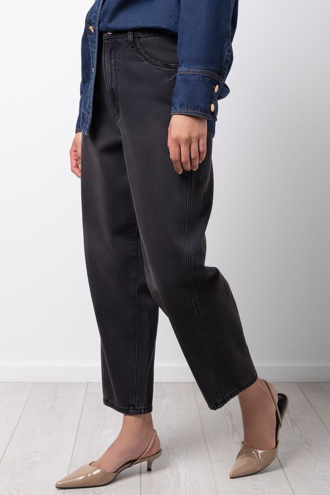 Black Washed Barrel Leg Jeans (1)