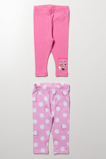 Minnie Mouse Pink Leggings 2 Pack