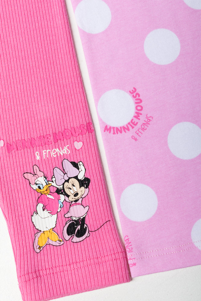 Minnie Mouse Pink Leggings 2 Pack (1)