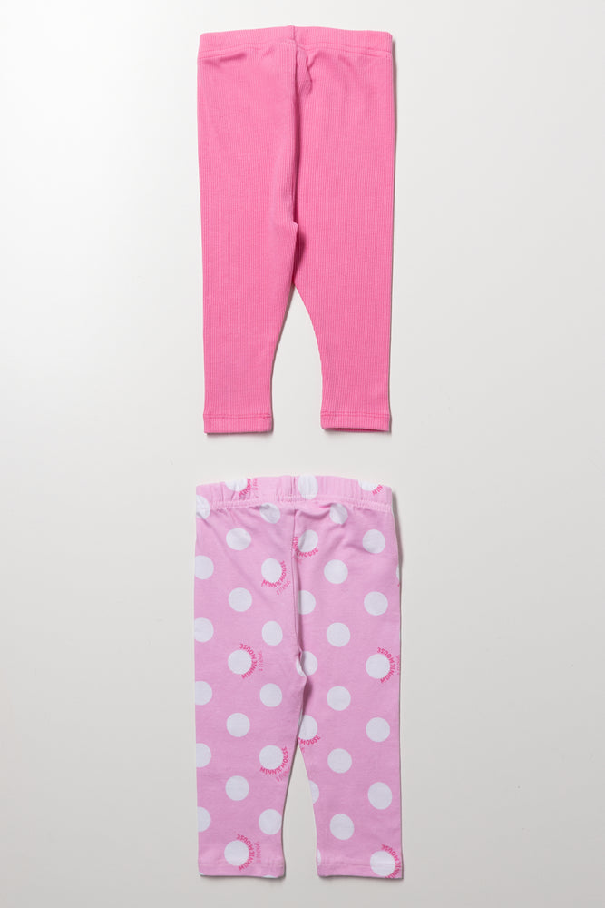 Minnie Mouse Pink Leggings 2 Pack (2)