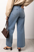 Wide Leg Jeans with Belt Mid Wash (2)