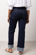 Straight Leg Denim Jeans with Turn Up (2)