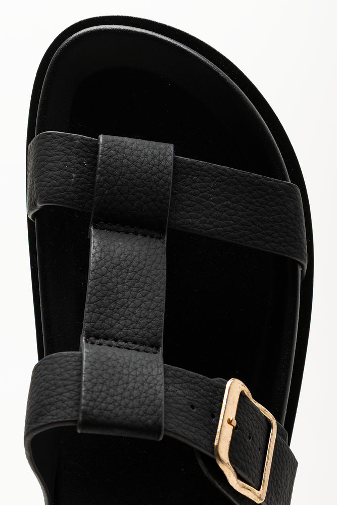 T-Bar Buckle Sandals Black (4)