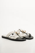 T-Bar Buckle Mule White