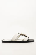T-Bar Buckle Mule White (1)