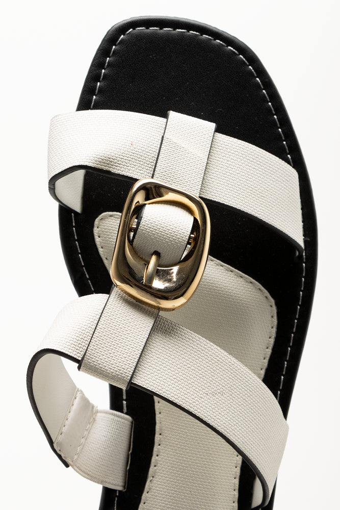 T-Bar Buckle Mule White (4)