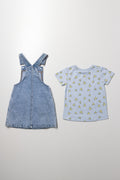 Heart Denim Pinafore Set Blue (3)