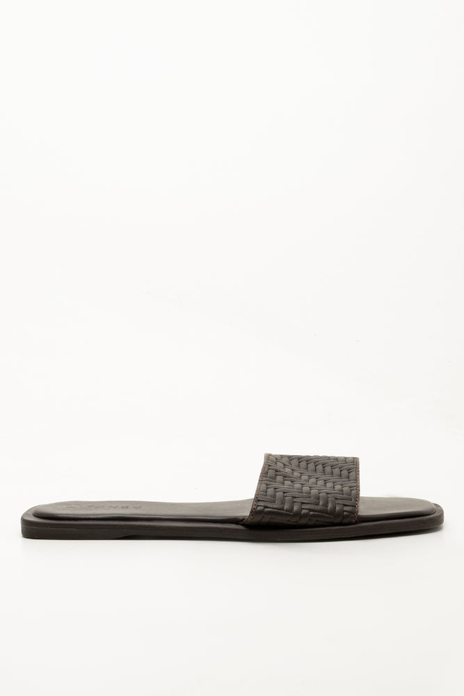 Weave Mule Sandals Brown (1)