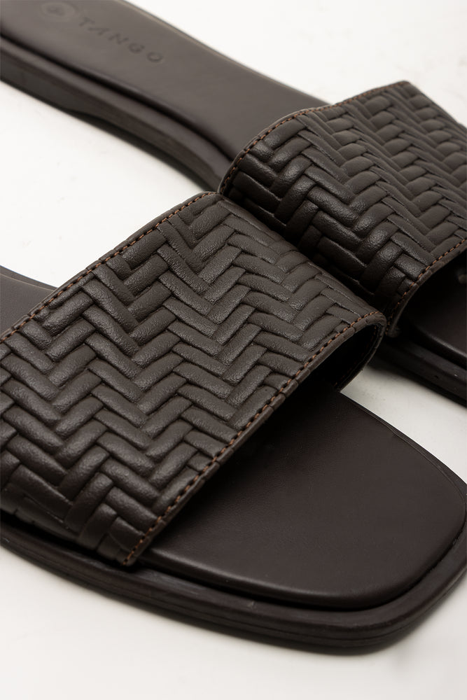 Weave Mule Sandals Brown (2)