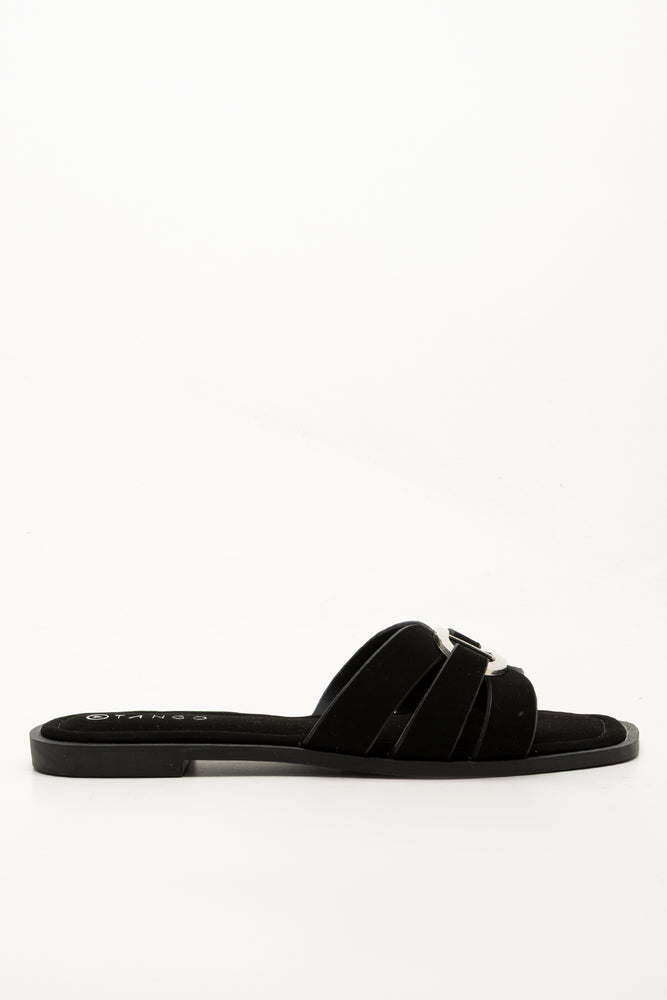 Metal Trim Mule Sandals Black (1)