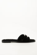 Metal Trim Mule Sandals Black (1)