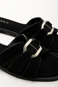 Metal Trim Mule Sandals Black (2)