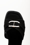 Metal Trim Mule Sandals Black (4)