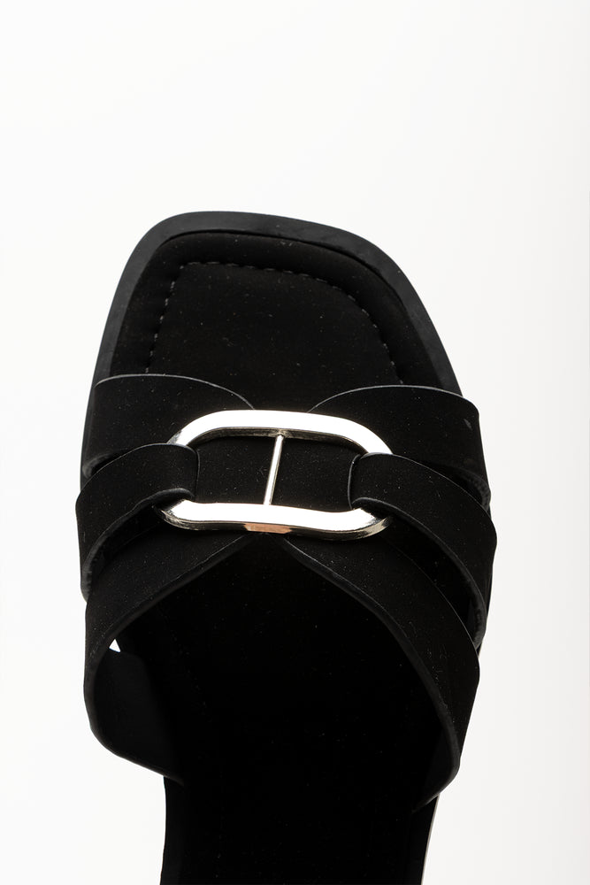 Metal Trim Mule Sandals Black (4)