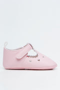 Pink Heart Scalloped Baby Pumps (1)