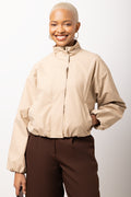 Stone Nylon Bomber Jacket