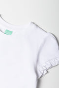 White Frill Sleeve Baby T-Shirt (1)