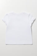 White Frill Sleeve Baby T-Shirt (2)
