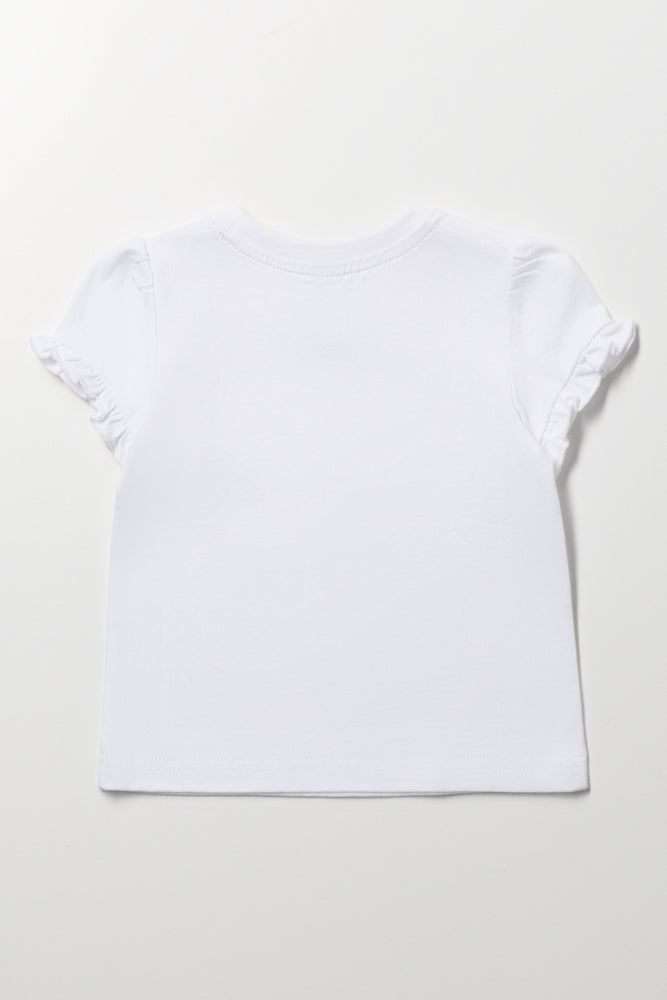 White Frill Sleeve Baby T-Shirt (2)